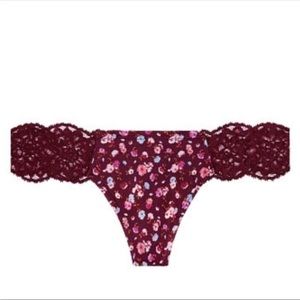 New Victoria’s Secret PINK Lace Side Thong Panty - XSmall - Floral